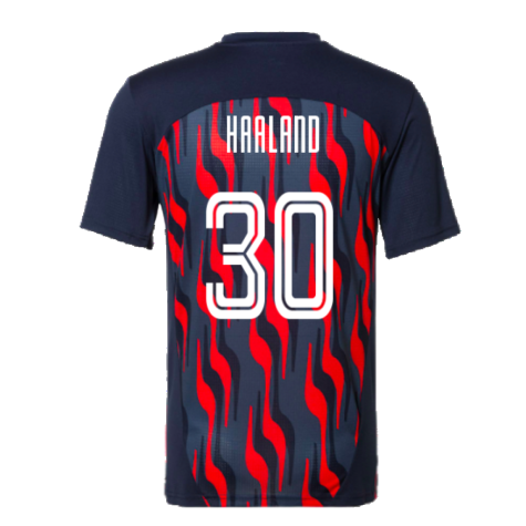 2024-2025 Red Bull Salzburg Pre-Match Shirt (Navy) (Haaland 30)