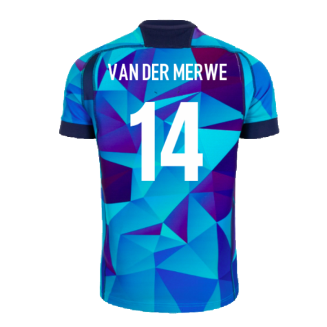 2024-2025 Scotland Rugby Training Jersey (Blue) - Kids (Van Der Merwe 14)