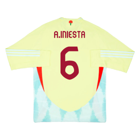 2024-2025 Spain Authentic Long Sleeve Away Shirt (A.Iniesta 6)