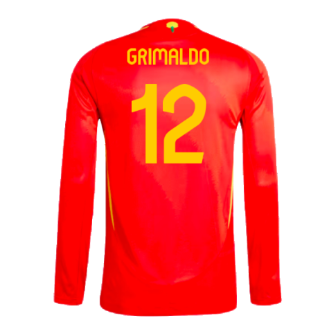 2024-2025 Spain Authentic Long Sleeve Home Shirt (Grimaldo 12)