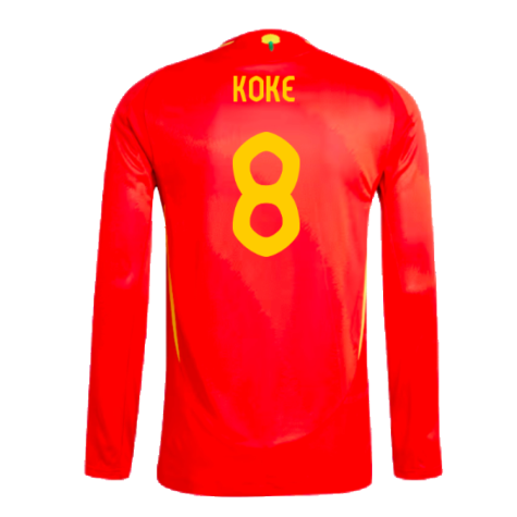 2024-2025 Spain Authentic Long Sleeve Home Shirt (Koke 8)