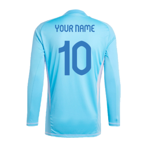 2024-2025 Spain Home LS Goalkeeper Shirt (Semi Blue) (Your Name)