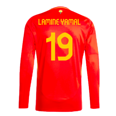 2024-2025 Spain Long Sleeve Home Shirt (Lamine Yamal 19)