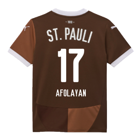 2024-2025 St Pauli Home Shirt (Kids) (Afolayan 17)