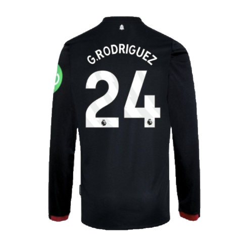 2024-2025 West Ham Long Sleeve Away Shirt (Kids) (G.Rodriguez 24)