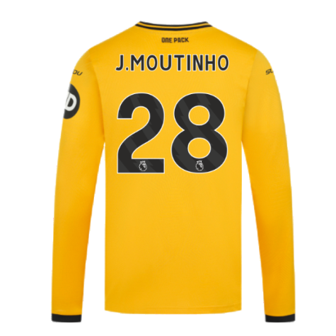 2024-2025 Wolves Long Sleeve Home Shirt (J.Moutinho 28)