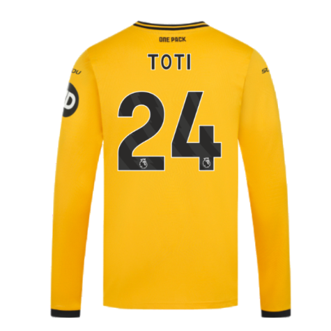 2024-2025 Wolves Long Sleeve Home Shirt (Toti 24)