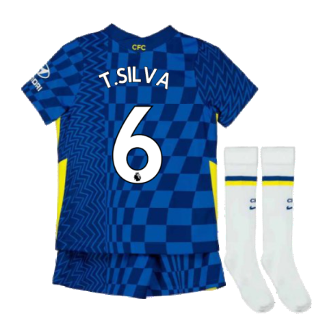 2021-2022 Chelsea Little Boys Home Mini Kit (T.SILVA 6)