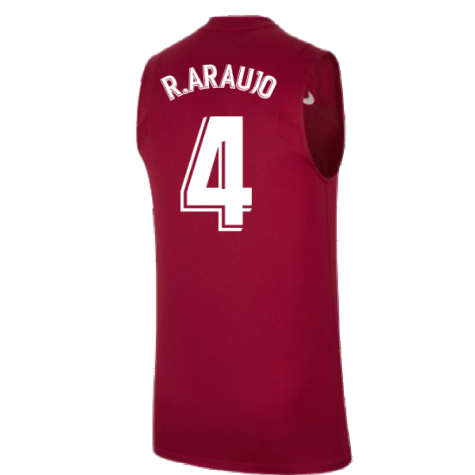 2021-2022 Barcelona Pre-Match Training Shirt (Blue) - Kids (R.ARAUJO 4)