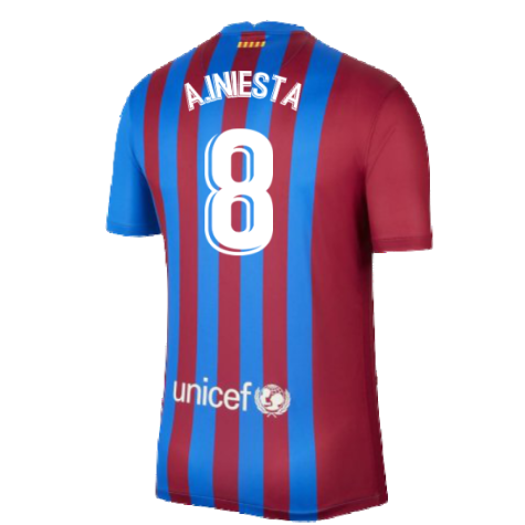 2021-2022 Barcelona Training Shirt (Blue) (A.INIESTA 8)