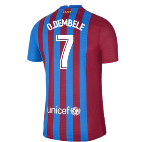 2021-2022 Barcelona Home Shirt (Kids) (O.DEMBELE 7)