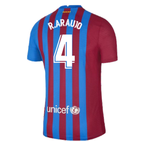 2021-2022 Barcelona Home Shirt (Kids) (R.ARAUJO 4)