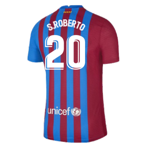 2021-2022 Barcelona Home Shirt (Kids) (S.ROBERTO 20)