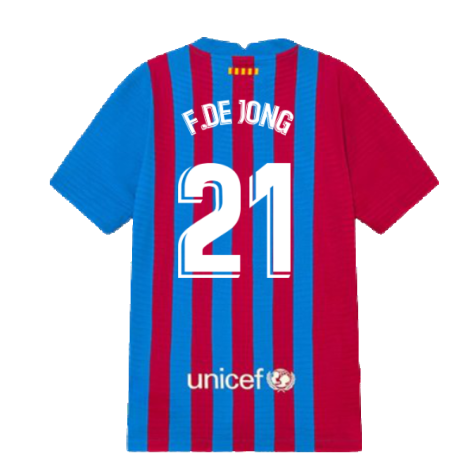 2021-2022 Barcelona Infants Home Kit (F.DE JONG 21)