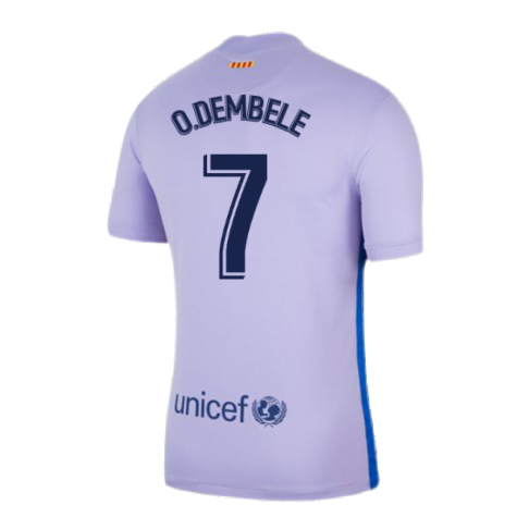 2021-2022 Barcelona Infants Away Kit (O.DEMBELE 7)