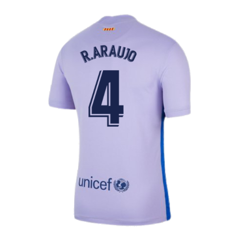 2021-2022 Barcelona Infants Away Kit (R.ARAUJO 4)