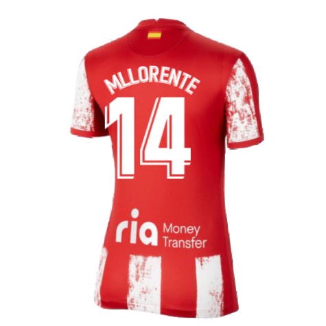 2021-2022 Atletico Madrid Womens Home Shirt (M LLORENTE 14)