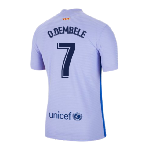 2021-2022 Barcelona Away Shirt (Kids) (O.DEMBELE 7)