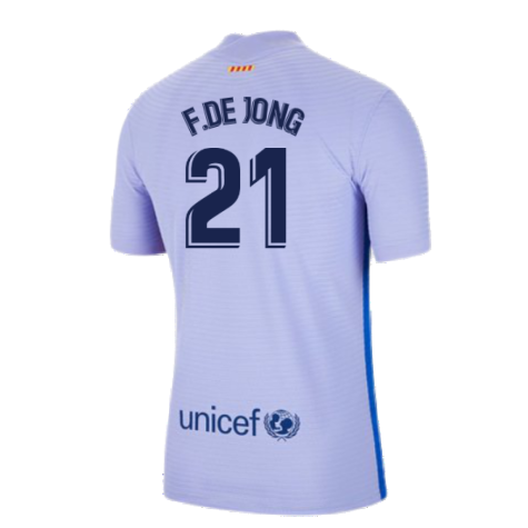 2021-2022 Barcelona Away Shirt (Kids) (F.DE JONG 21)