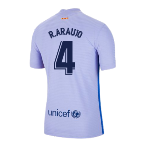 2021-2022 Barcelona Away Shirt (Kids) (R.ARAUJO 4)