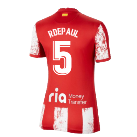 2021-2022 Atletico Madrid Womens Home Shirt (R DE PAUL 5)