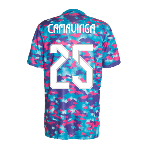 Real Madrid 2021-2022 Pre-Match Training Shirt (Pink) (CAMAVINGA 25)