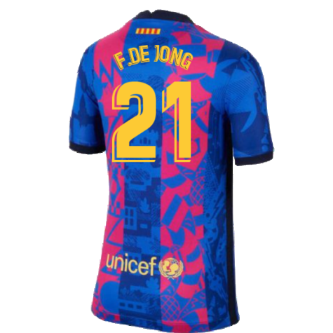 2021-2022 Barcelona Infants 3rd Kit (F.DE JONG 21)