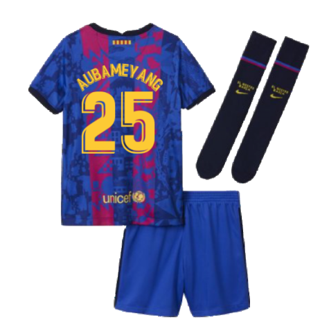 2021-2022 Barcelona Third Mini Kit (AUBAMEYANG 25)