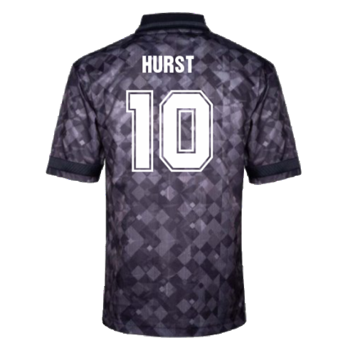 England 1990 Black Out Retro Football Shirt (Hurst 10)