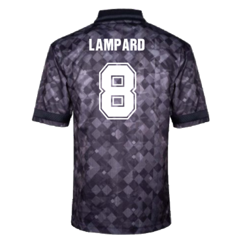 England 1990 Black Out Retro Football Shirt (Lampard 8)