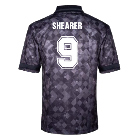 England 1990 Black Out Retro Football Shirt (Shearer 9)