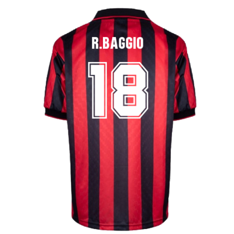 AC Milan 1996 Home Retro Shirt (R.Baggio 18)