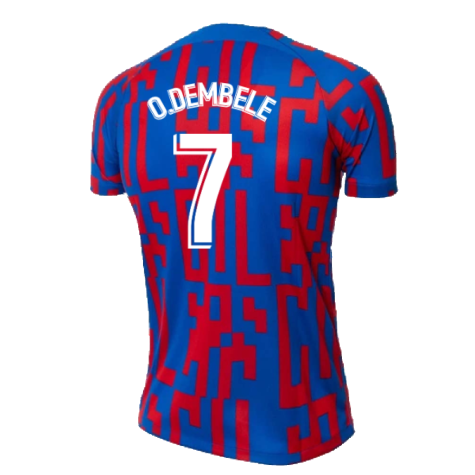 2022-2023 Barcelona Pre-Match Training Shirt (Blue) - Ladies (O.DEMBELE 7)