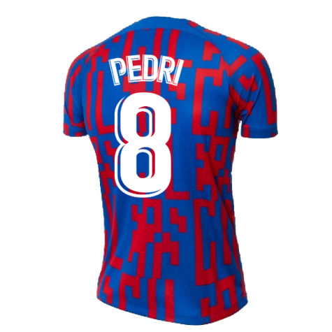 2022-2023 Barcelona Pre-Match Training Shirt (Blue) - Ladies (PEDRI 8)