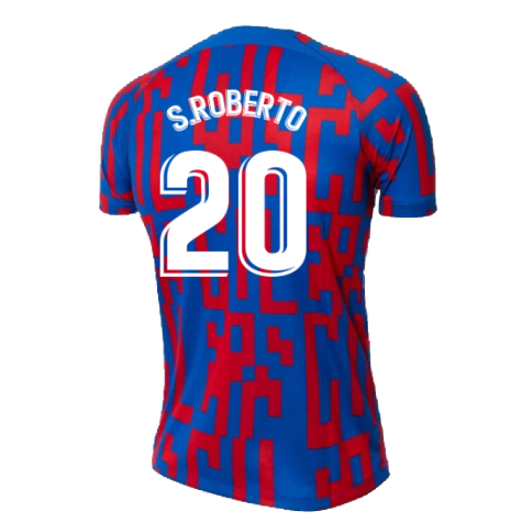 2022-2023 Barcelona Pre-Match Training Shirt (Blue) - Ladies (S.ROBERTO 20)