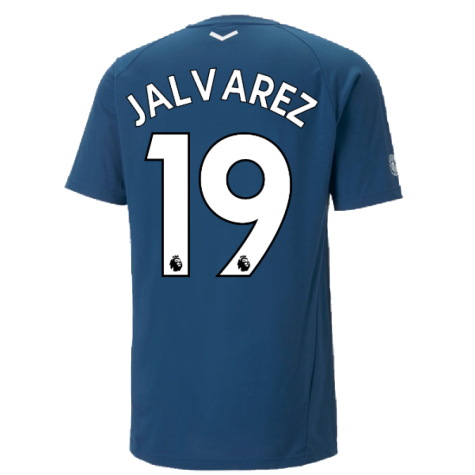 2022-2023 Man City Casuals Tee (Blue) (J ALVAREZ 19)