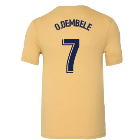 2022-2023 Barcelona Evergreen Crest Tee (Gold) (O.DEMBELE 7)