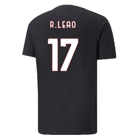 2022-2023 AC Milan FtblCore Tee (Black) (R.LEAO 17)