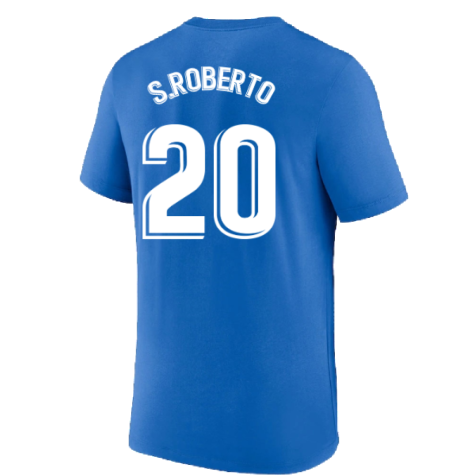 2022-2023 Barcelona Swoosh Club Tee (Blue) (S.ROBERTO 20)