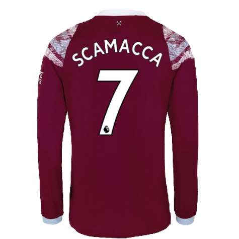 2022-2023 West Ham Long Sleeve Home Shirt (SCAMACCA 7)