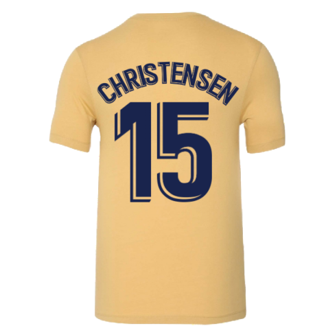 2022-2023 Barcelona Evergreen Crest Tee (Gold) (CHRISTENSEN 15)