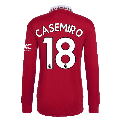 2022-2023 Man Utd Long Sleeve Home Shirt (CASEMIRO 18)