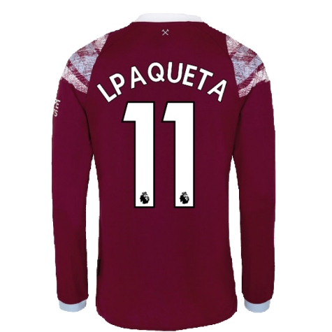 2022-2023 West Ham Long Sleeve Home Shirt (L PAQUETA 11)