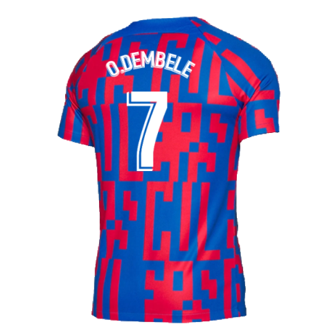 2022-2023 Barcelona Pre-Match Training Shirt (Blue) (O.DEMBELE 7)