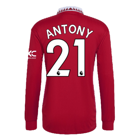 2022-2023 Man Utd Long Sleeve Home Shirt (ANTONY 21)