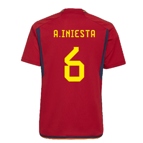 2022-2023 Spain Home Shirt (Kids) (A.Iniesta 6)