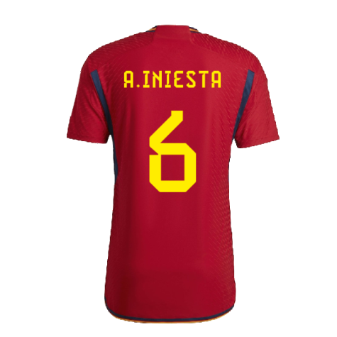 2022-2023 Spain Authentic Home Shirt (A.Iniesta 6)