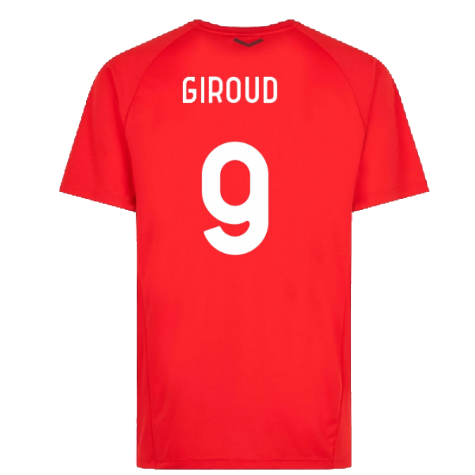 2022-2023 AC Milan Casuals Tee (Red) (Giroud 9)