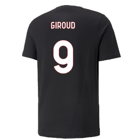 2022-2023 AC Milan FtblCulture Tee (Black) (Giroud 9)