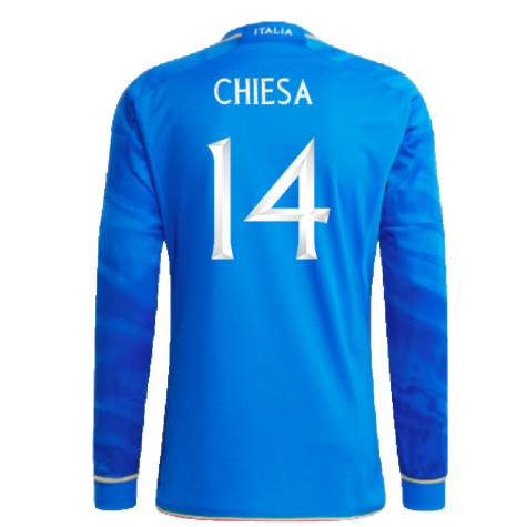 2023-2024 Italy Home Long Sleeve Shirt (CHIESA 14)